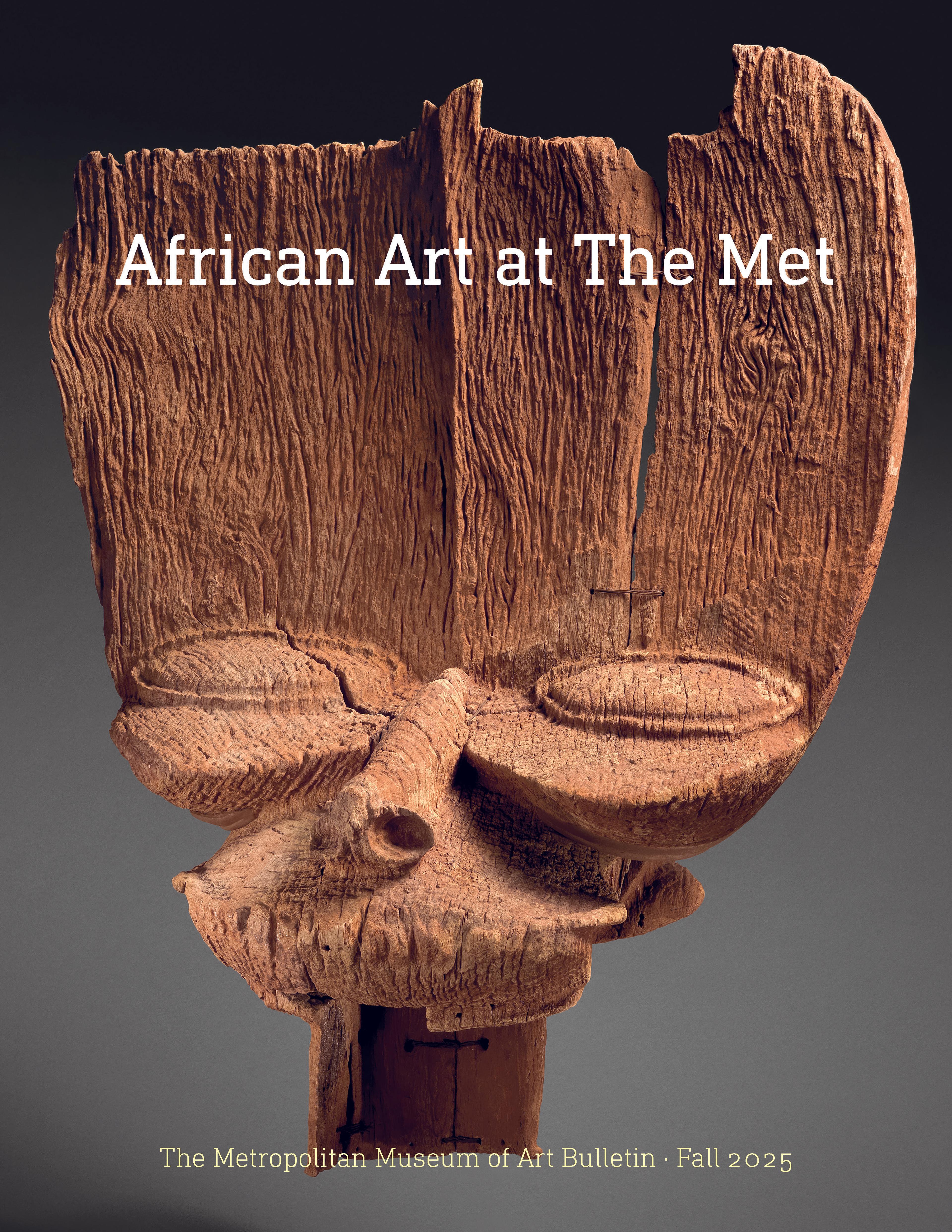 eroded wooden fragment with tall forehead, deep grooves, and prominent eyes and nose