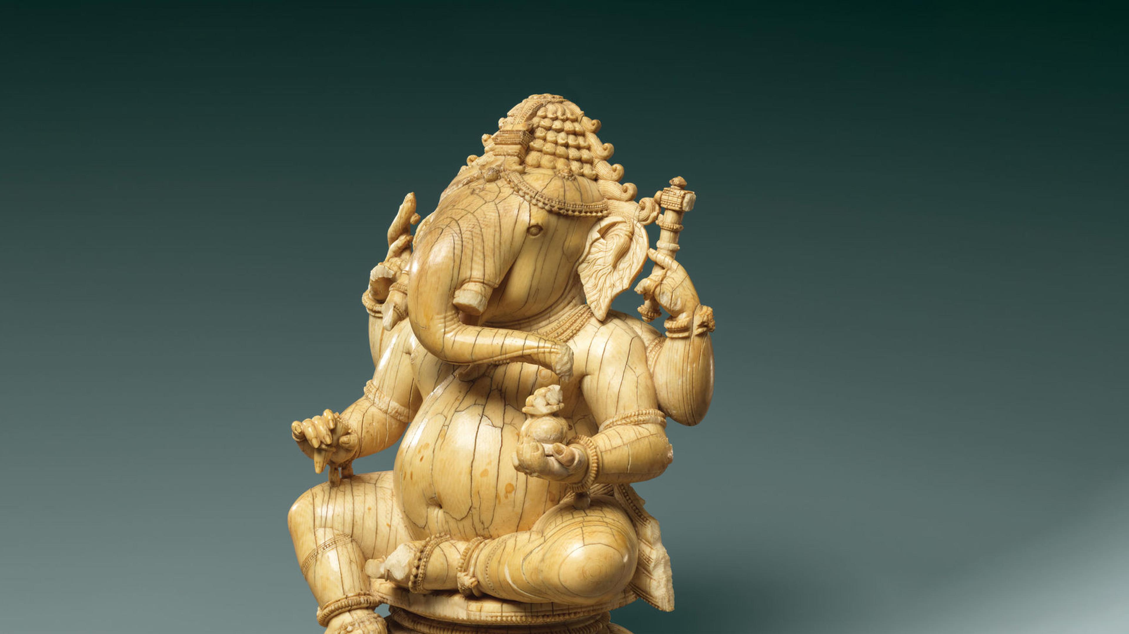 Traditional wooden Hindu elephant