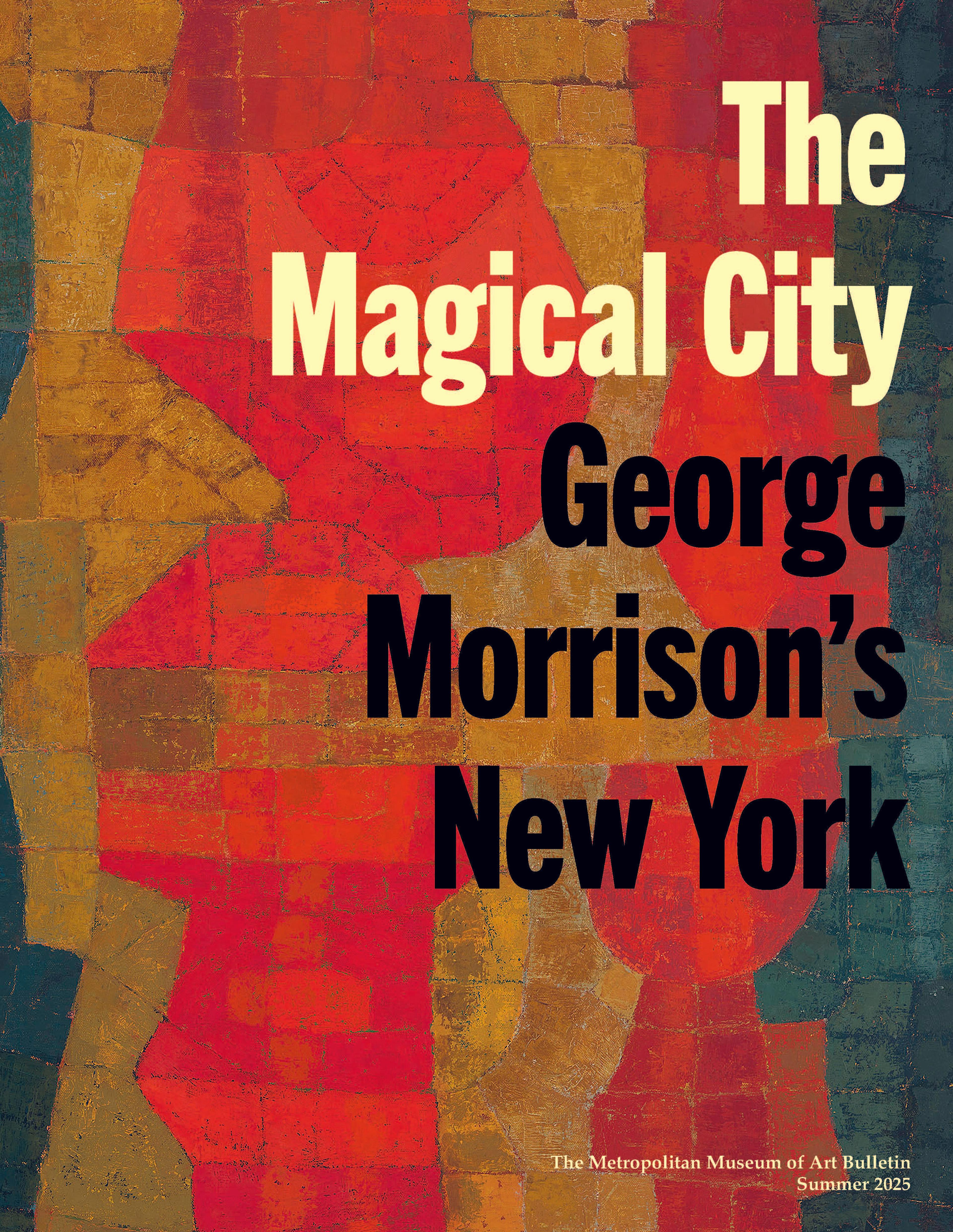 lines of yellow, red, and blue , running across, with square-like etchings